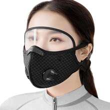 1pc Detachable Outdoor Face Mask | Dust-Proof, Reusable, Unisex, Geometric Pattern, Hook And Loop Closure, Hand Wash Only - A - View 8