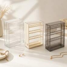 1pc Display Stand, Keychain Storage Rack, Phone Lanyard, Anime Merchandise, Small Storage Box, Badge Display Rack, High-End Exquisite Earrings, Studs, Necklace, Bracelet, Jewelry, Large Capacity Luxury Transparent Anti-Oxidation Display Rack, Jewelry Storage Box - Multicolor - View 1