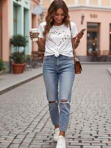Women T-Shirts - 白色 - 查看 2