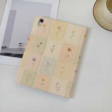 1pc Vintage Grid Tiny Floral Book Style Protective Tablet Case,Multi-Angle Magnetic Stand Cover With Auto Sleep/Wake, Compatible With IPad,Compatible With SAMSUNG,Compatible With XIAOMI Pad 5/6/7,Compatible With Oppo Pad,Compatible With Huawei Matepad,Compatible With Vivo Pad,Compatible With Honor Pad,Compatible With Lenovo Xiaoxin Pad - Multicolor - View 3