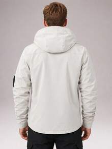 CZRLHYT Men's Hooded Drawstring Soft Shell Jacket, Suitable For Sports And Casual Wear, Large Front Pockets, Ideal Choice For Daily Outdoor Outfits - White - View 4