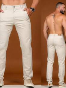 Men's Twill Pants With Elastane  Slim Fit Pants With Inset Pockets  Elegant Tailored Pants  All    Skinny    Formal And Evening  Photoshoot  Daily  Night  Going Out - 薄荷綠 - 查看 5