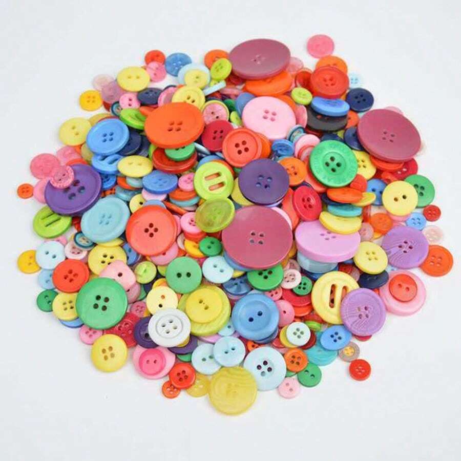 600/100pcs Mixed Size Round Resin Buttons - 2-Hole And 4-Hole Sewing Buttons, DIY Handmade Buttons, Suitable For Clothing Repair, Scrapbooking, Decorations, Handmade Clothing Decoration, Rope Crafts And Wedding Favor Sewing Kit Refill, Crochet, Bedazzling Kit, Buttons, Buttons, Craft Supplies, Craft - A - View 1