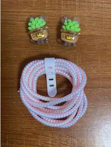 Flower Design Cable Protector, Anti-Breakage Charging Cable Protector, Compatible With IPhone 12-15/16, Type-C & Lightning Data Cable Protector, Cute Decorative Charging Cable Protector - Multicolor - View 11