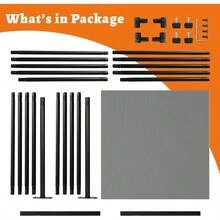 Room Divider Single Panel, 71''W X 71''H Height Adjustable Large Room Divider Panel For Office, Fabric Portable Privacy Screen Wall Divider For Room Separation, Freestanding Partition Separators - Grey - View 8