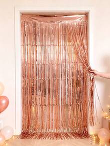 2 buah Tirai Balon Rose Gold 2m untuk Dekorasi Latar Belakang, Tirai Pintu dengan Rumbai - Rose Gold - View 6