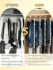 Multi-Layer Stainless Steel Pants Rack - Space-Saving Closet Organizer - Non-Slip, Stackable Design - Suitable For Pants, Jeans, Scarves And Dress Pants - For Closet Storage And Organization - Multicolor - View 8
