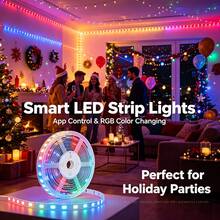 Smart LED Light Strip With Remote Control, RGB LED Light Bar, USB Powered, Timer Function, Adjustable Brightness And Music Sync Color Modes, Multiple Lighting Effects, Suitable For TV Backlight, Room, Living Room, Holiday Party, Halloween Decoration - TY-c-44K-b-m-b - View 11