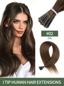 1b Natural Black Straight Human Hair I-Tip Hair Extensions, Keratin Bond Invisible Hair Extensions, Festival Concert Accessory, Summer Travel Holiday Essential - S2 - View 1