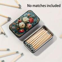 1pc Vintage Palace Floral Pattern Matchbox (Matches Not Included) Sliding Lid Palm-Sized Portable Storage Box, Perfect Gift For Valentine's Day, Mother's Day, Birthday - View 2