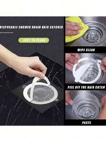 5/10/20/30pcs Drain Strainer Cover, Hair Catcher, Shower Floor Drain Filter, Floor Drain Filter Sticker, Sink Filter Sticker, Bathroom Tool, Bathroom Accessory - Multicolor - View 3