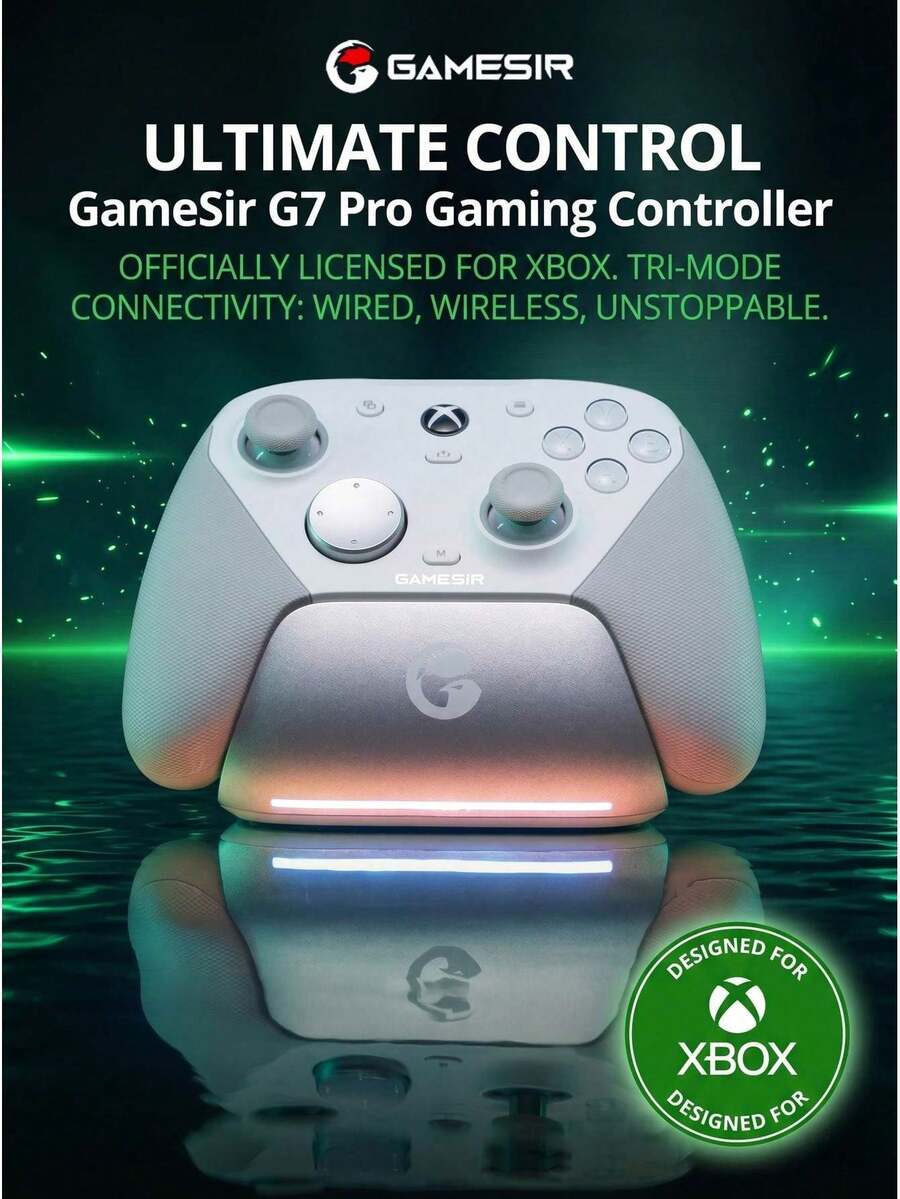 GAMESIR G7 Pro Game Controller, Dual-Stage Triggers, 1000Hz Polling Rate, Tri-Mode Connectivity, Software-Adjustable Parameters, Smart Charging Dock, Compatible With Xbox/PC/Steam/Android - View 1
