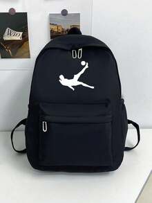 Mochila de gran capacidad multifuncional de unicolor minimalista para estudiantes; Bolsa de regreso a la escuela; Mochila de araña - oscuro 13 - Ver 1