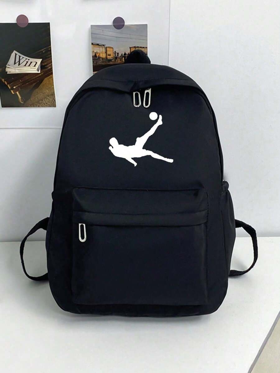 Mochila de gran capacidad multifuncional de unicolor minimalista para estudiantes; Bolsa de regreso a la escuela; Mochila de araña - oscuro 13 - Ver 1
