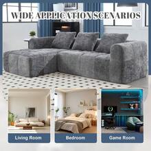 Oversized Cloud Sofa Couch, Modular Sectional L Shape Sofa, Upholstered Chenille Boucle Couch Modern Sleeper Sofa For Living Room - Grey - View 6