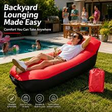 Outdoor Inflatable Sofa Chair (With Storage Bag), Portable Inflatable Sofa, Outdoor Inflatable Mattress, Inflatable Beach Lounge Chair, Enhanced Headrest Design, Suitable For Camping, Beach Trips And Hiking, Easy To Set Up - Multicolor - View 17