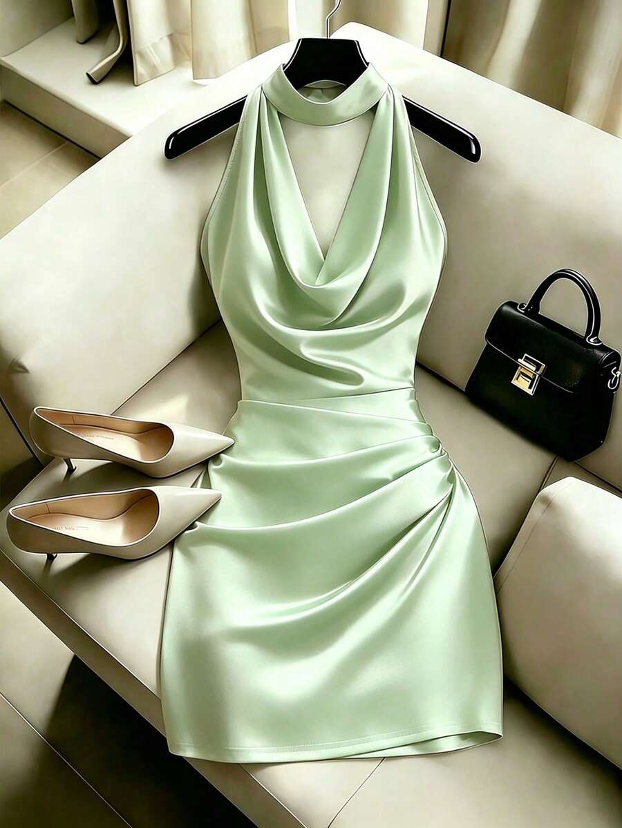 Women Short Dresses - 淺綠色 - 查看 1