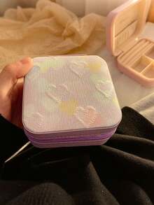 Portable Jewelry Case Anti Tangle Compact Jewelry Box For Women And Girls Embossed Jewelry Organizer For Travel Jewelry Storage Box Home Decor Dorm Room Gym Office Cruise Beach Holiday Vacation Back To School Travel Essentials Accessories - Multicolor - View 16