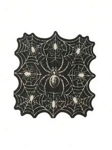 16pcs/Pack Black Spider Web Design Disposable Napkins, Suitable For Halloween, Horror Theme Party, Haunted House Event, Halloween Family Gathering Table Decoration And Halloween Birthday Party Decoration - Multicolor - View 6