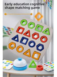Children's Geometric Shape Matching Racing Board Game, Early Education Color And Shape Recognition Toy, 2-Player Battle With Buzzer, Parent-Child Interactive Desktop Game, Develop Hand-Eye Coordination And Concentration, Montessori Educational Tool, Toddler Puzzle Gift - Multicolor - View 12