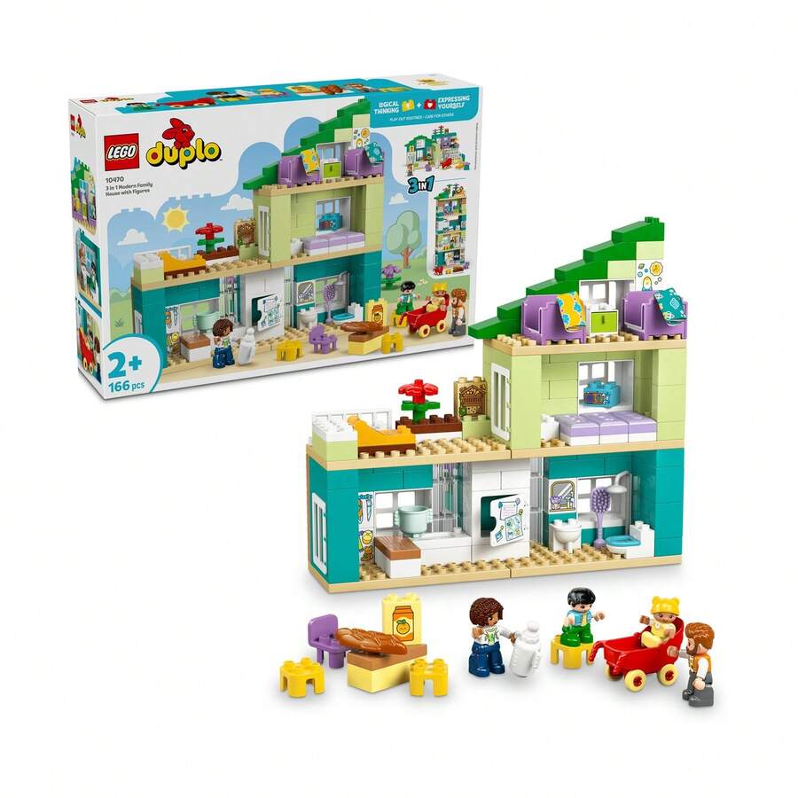 LEGO DUPLO Town 3in1 Modern Family House With Figures (10470) - 彩色 - 查看 1