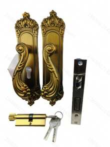 1 Set Metal Door Lock With Lock Body And Lock Cylinder Or 2 Handles, 3 Keys, Suitable For Bedroom, Room, Study Interior Doors - Bronze - View 6