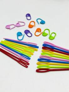 Set Jarum Jahit Benang 30 Buah, Termasuk Jarum Pengaman Lubang Besar 7cm dan 9cm serta Penanda Jahitan Koma Lock, Alat Rajut Ergonomis Buatan Tangan untuk Kerajinan Merajut dan Bordir - Mengatur - View 4