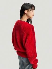 Adidas Originals Women's CRFT Cardigan Knit Sport Cardigan KT3171 - Red - View 4