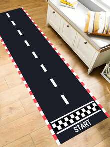 1pc Racing Track Table Runner & Game Mat, Polyester Material, Black And White Checkered Starting Line Pattern, Suitable For Birthday Party, Dining Table, Game Room And Indoor/Outdoor Home Decor, Multiple Sizes Available, Room Decor, Autumn Home Decor - Multicolor - View 9