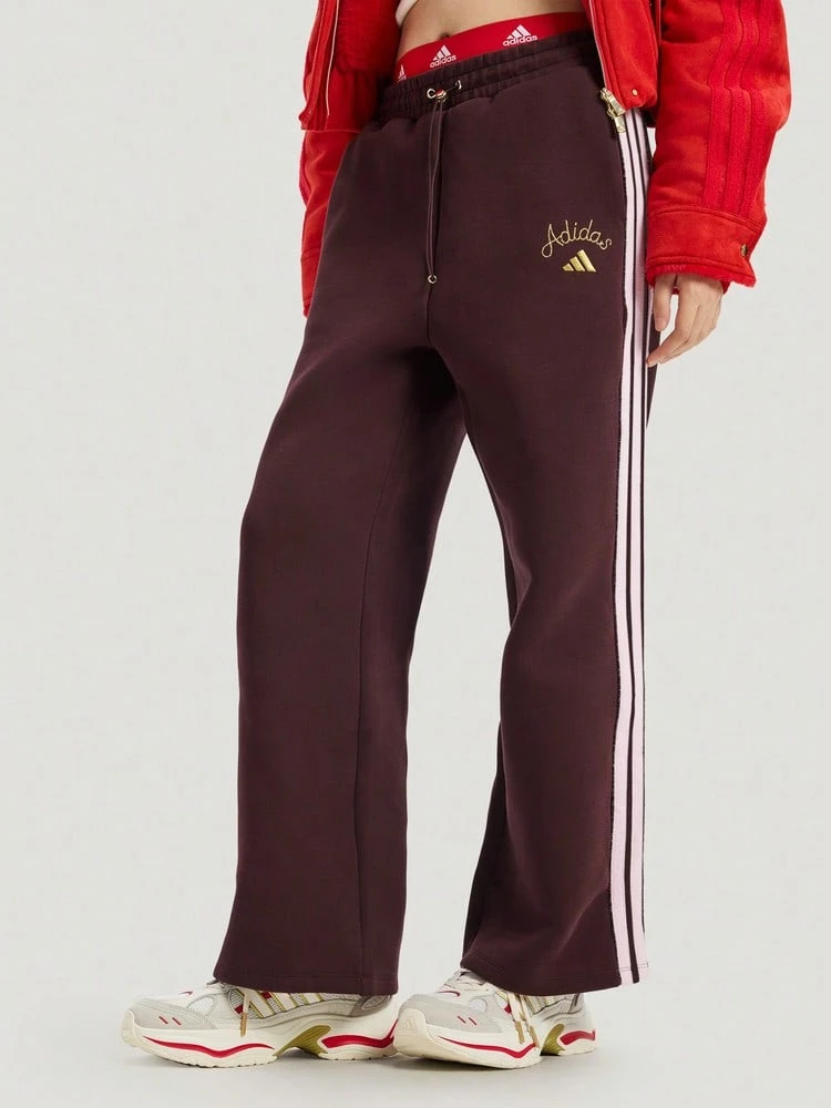 Adidas Women's NYR WIDE KN PNT Sports Knit Pants KH2704 - Red - View 1