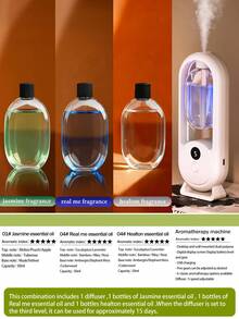 Aromatherapy Diffuser Humidifier With Colorful Night Light, 5-Level Adjustment, Digital Display, USB Rechargeable, Essential Oil Set, For Home And Office - D8 - View 18