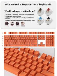 Multi-Color Semi-Transparent Character OEM Profile ABS Double-Shot 113 Keys Keycaps Compatible With All MX-Type Mechanical Keyboard Switches - View 5