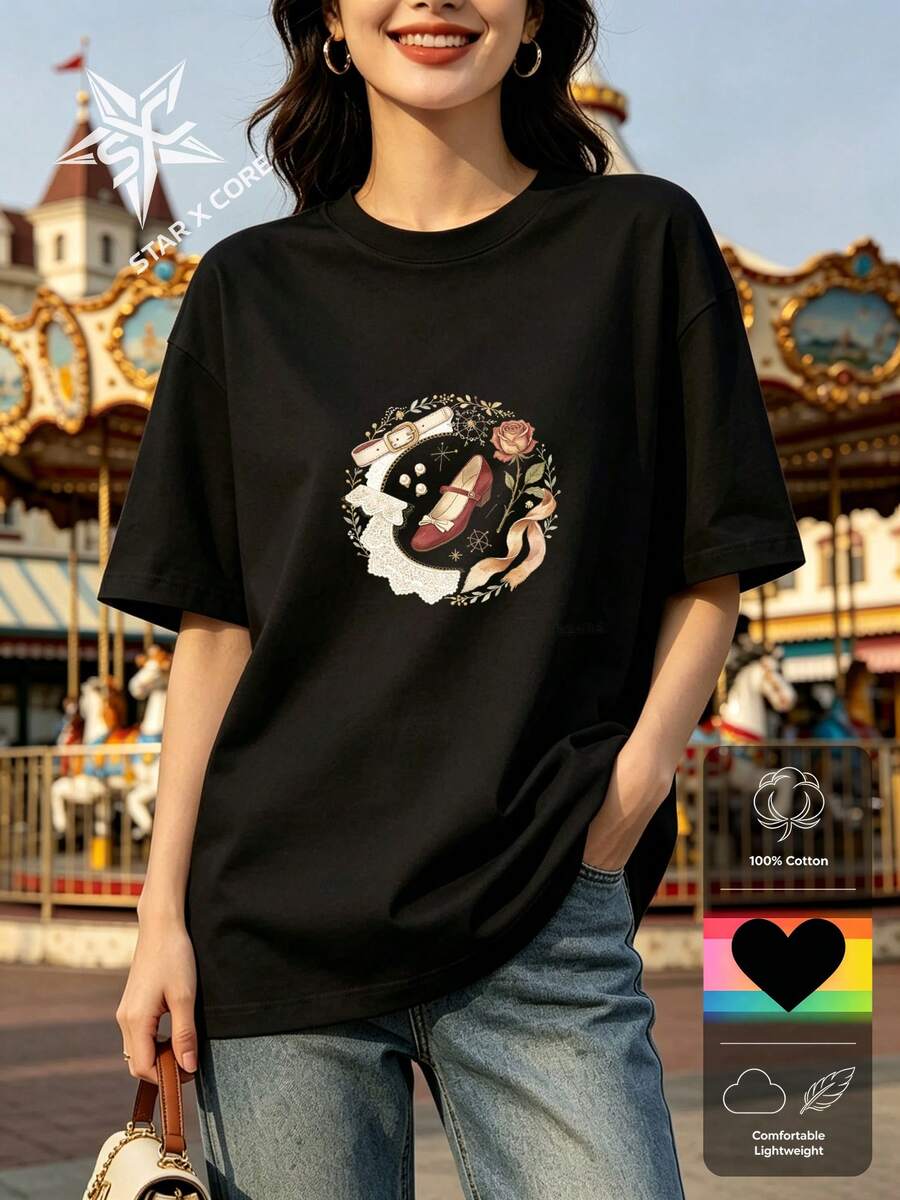 Women T-Shirts - 黑色 - 查看 1