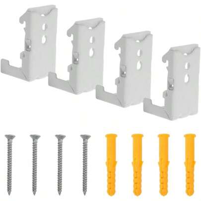 4 Soportes De Montaje Para Persiana Romana Herrajes Para Cortinas Y Estores Clip Metálico En Forma De L Para Techo O Pared Incluye Tornillos Y Anclajes