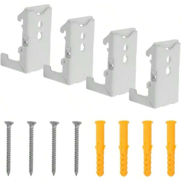 4 Soportes De Montaje Para Persiana Romana Herrajes Para Cortinas Y Estores Clip Metálico En Forma De L Para Techo O Pared Incluye Tornillos Y Anclajes