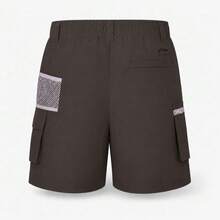 Celana Pendek Kargo Outdoor Longgar Multi Saku dengan Trim Kontras untuk Wanita LI-NING AKSV940 - Kopi Coklat - View 5