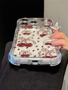 Casing Ponsel - Casing Ponsel Transparan ini memiliki desain layar penuh, dengan pola hati dan ceri. Casing ponsel ini kompatibel dengan Apple 18/18 Pro/18 Pro Max/17/17/17promax/11/12/13/14/15/16/17/Air/Pro/Pro Max/Plus. Memberikan perlindungan anti jatuh dan anti gores. - MultiWarna - View 4