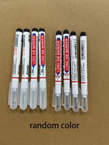 5pcs/10pcs Long Tip Markers - Waterproof, No Bleeding, Suitable For Woodworking, Construction, DIY Crafts - Medium Tip, Suitable For Wood, Plastic, Glass, Metal, Synthetic Leather, Construction Tools And Other Surfaces, Fashionable Pen Design Waterproof Ink, Woodworking Tools, Random Color And Style Packaging - one-size - View 10