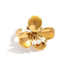2pcs/1pc Vintage Leopard Print Flower 18K Gold Plated Stainless Steel Open Ring, Women's Waterproof Jewelry, Suitable For Daily, Vacation, Holiday Wear - Multicolor - View 7