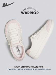 Warrior Women's Board ShoesSpring And SummerComfortable Modest Style Casual Yet Sleek Sneakers Applicable Throughout The Year Wear-Resisting All-Day Wear Training Sneakers Running Shoes - Beige/Pink - View 4