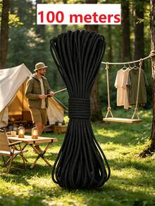 10/50/100m Black Nylon Braided Rope, Durable Twisted Polypropylene Cord, Suitable For Outdoor Use, Clothesline, Tent DIY, Handicraft And Binding - Multicolor - View 19