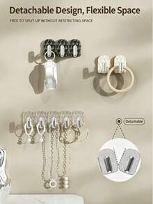 Freely Assembled Multi-Functional Mini Adhesive Hooks, No-Drill Wall-Mounted Item Storage And Display Racks, Perfect For Keys, Necklaces, And Other Small Items - A - View 3