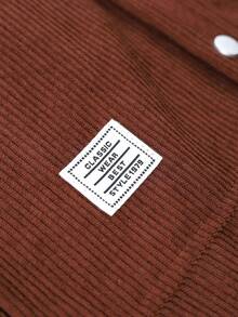 Boys' Vintage Corduroy Jacket, Thickened Loose Fit Jacket For Autumn/Winter - Brown - View 10