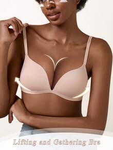 Women's Wireless Padded Push-Up Bra - Comfortable All-Day Support, Seamless Fit - Pink - View 2
