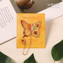 Vintage Minimalist Butterfly Metal Bookmark, Elegant Exquisite Student Reading Page Clip, Creative Reward Gift - Butterfly and Flower - View 16