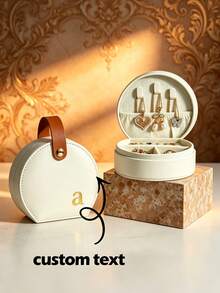 Personalized Jewelry Storage Box,Custom Travel Jewelry Case, Custom Accessory Organizer,Earring Necklace Ring Portable Jewelry Box,For Back To School - Multicolor - View 4
