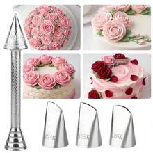 Rose Piping Tips & Buttercream Decorating Nozzle Set, Stainless Steel Cake Decorating Tools, Floral Nozzles For Crafting Vivid Buttercream Roses, Ideal For Home Baking And DIY Cake Ornament Decoration - Multicolor - View 7