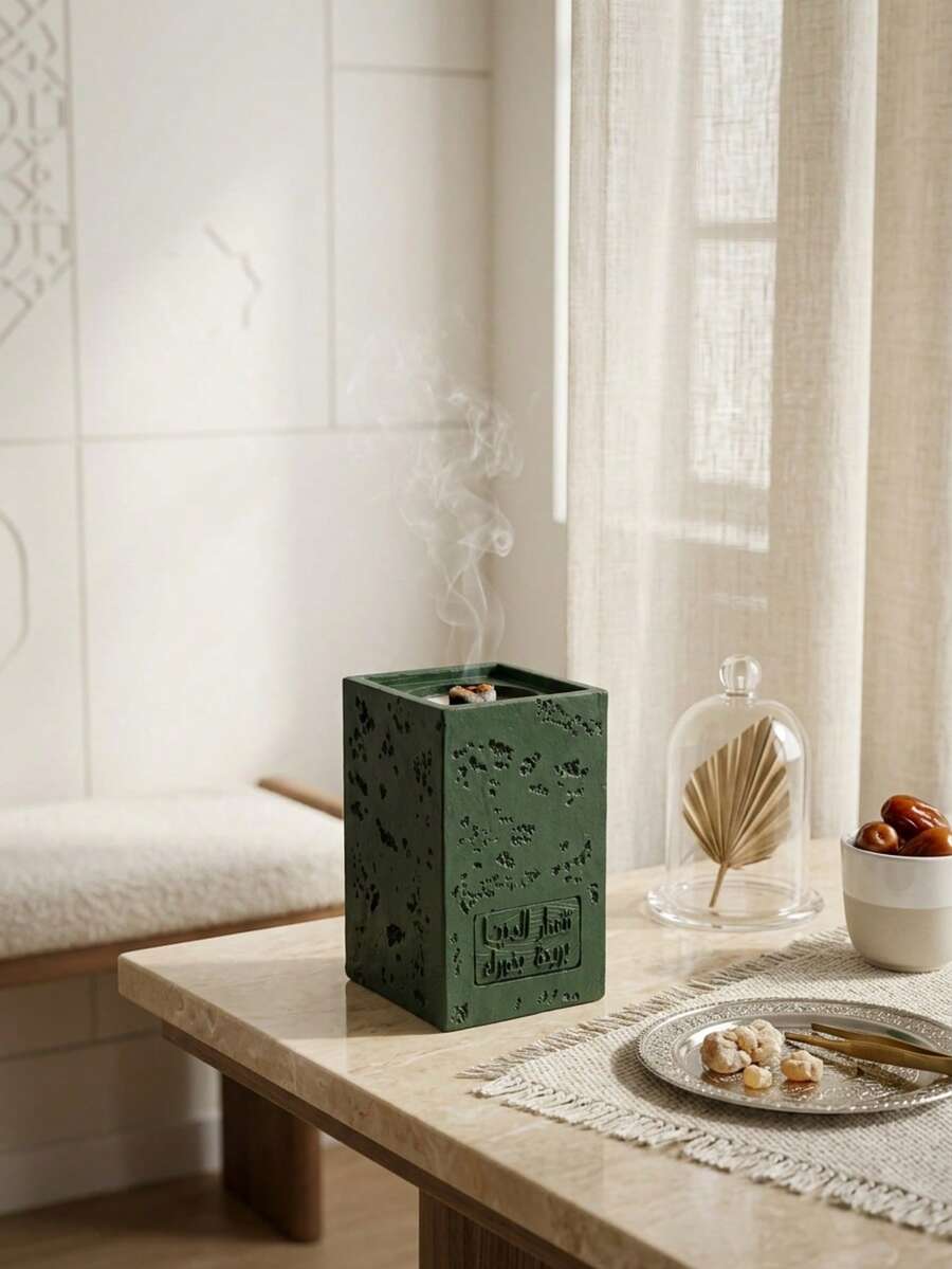 1 Set/1 Pc Green Vintage Resin Incense Burner, Middle Eastern Luxury Style Aromatherapy Burner, Home Decor Gift, Heat-Resistant Incense Holder, Home/Living Room/Bedroom/Tea Room Decoration, Home Decor, Baby Shower Party Favor, Luxury Incense Burner, Gift For Women, Luxury Women's Gift, Dining Table Decor, Ramadan, Bedroom Furniture - Multiple Styles - View 1