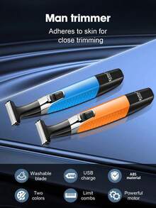 Kemei Kemi Multi-Function Men's IPX7 Waterproof Electric Shaver & Beard Trimmer | USB Charging, Multi-Blade System, Eyebrow And Body Grooming Heads, Men's Shaving And Hair Removal | Home And Travel Grooming Kit, Men's Gift - Multicolor - View 6