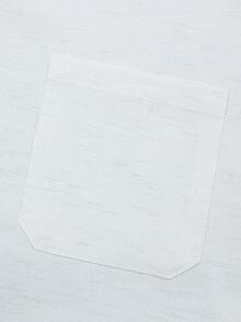 Men's Casual Versatile Linen White Apricot T-Shirt - White - View 7